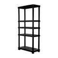 Plasticos Mq 5-Level Modular Super Forte Shelving 36 in. W x 74 in. H x 17 in. D in Black 417-BLK